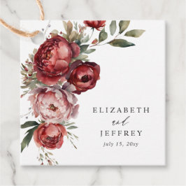 Elegant Boho Burgundy Blush Floral Wedding Geschenkanhänger