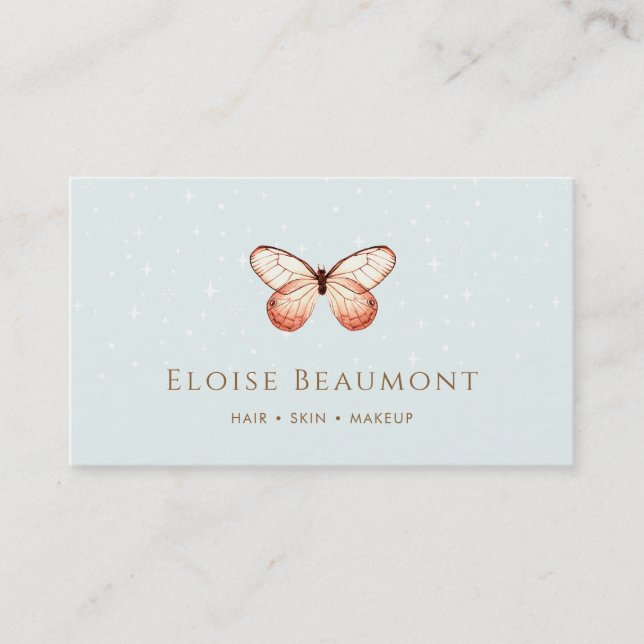 Elegant Boho Butterfly Nature Business Card Visitenkarte (Vorderseite)