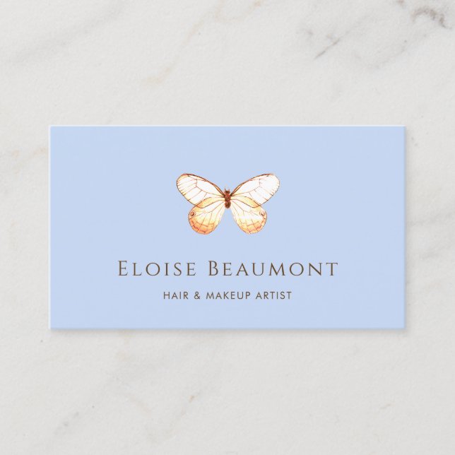 Elegant Boho Butterfly Nature Business Card Visitenkarte (Vorderseite)