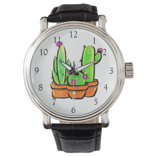 Elegant boho Cactus cacti succulents Armbanduhr
