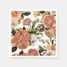 Elegant Boho Chic Floral Brautparty Napkins