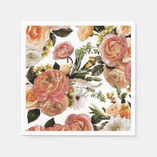 Elegant Boho Chic Floral Brautparty Napkins Serviette