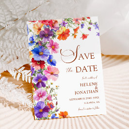Elegant Boho Chic Wildflower Garden Wedding Save The Date