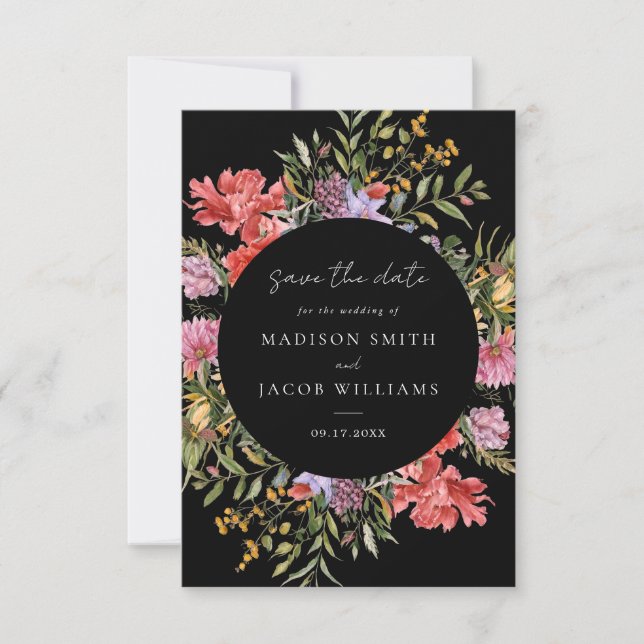 Elegant Boho Dutch Floral Wedding Save The Date (Vorderseite)