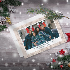 Elegant Boho Earthy Weihnachtsgrüße mit Foto Feiertagskarte