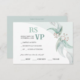 Elegant Boho Eucalyptus Watercolor RSVP Karte