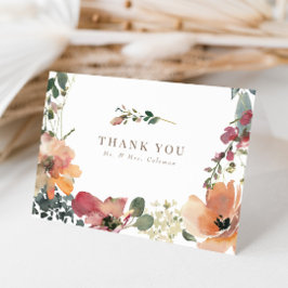 Elegant Boho Fall Wildblume Wedding Danke