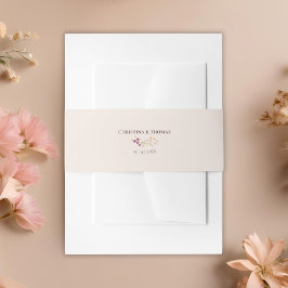 Elegant Boho Fall Wildblumen Hochzeit Einladungsbanderole