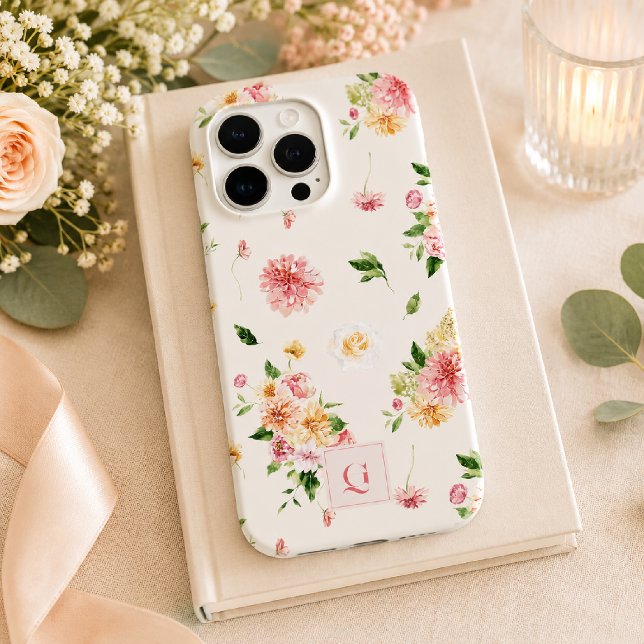 Elegant Boho Floral | Anfangsmonogramm  Case-Mate iPhone Hülle (Von Creator hochgeladen)