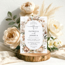 Elegant Boho Floral Arch Wedding Invitation