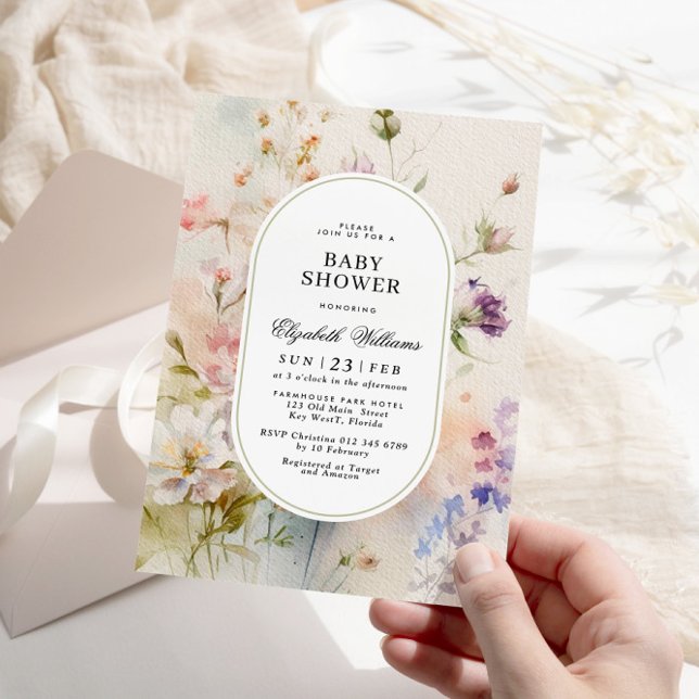 Elegant Boho Floral Baby Shower Einladung (Von Creator hochgeladen)