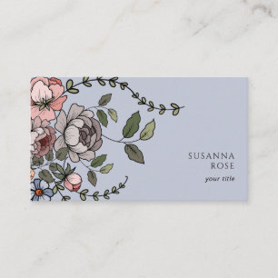 Elegant Boho Floral Botanical Beruflich Visitenkarte
