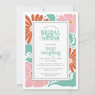 Elegant Boho Floral Brautparty Einladung