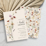 Elegant Boho Floral Brautparty Einladung<br><div class="desc">Diese stilvolle und elegante Brautdusche mit wunderschönen handbemalten Aquarellfarben-Wildblumen,  die als hübsches Bouquet und elegantes Kalligrafiebuch angeordnet sind und sich ideal für den Frühling,  den Sommer oder Hochzeiten im Herbst eignen. Auf der Rückseite befindet sich ein passendes Muster. Finden Sie passende Artikel in der Boho Wildblume Wedding Collection.</div>