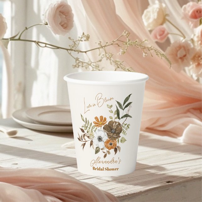 Elegant Boho Floral Brautparty Pappbecher (Von Creator hochgeladen)