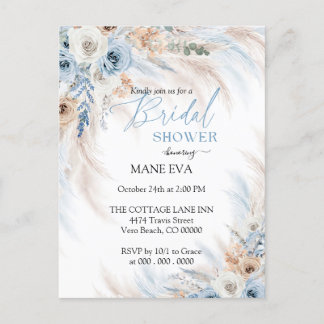Elegant Boho Floral Brautparty Postkarte