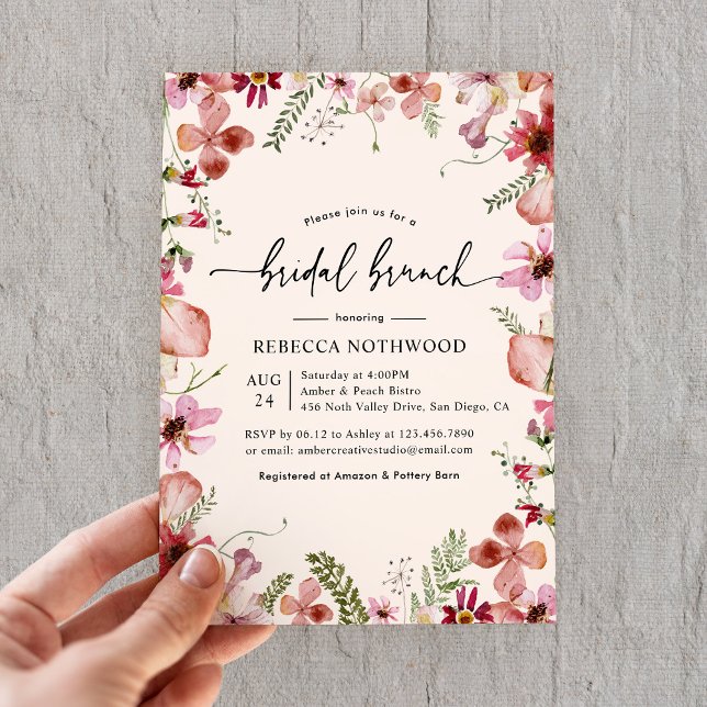 Elegant Boho Floral Bridal Brunch Dusche Einladung (Von Creator hochgeladen)