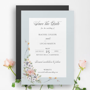 Elegant Boho Floral Calligraphy Save the Date Magneteinladung