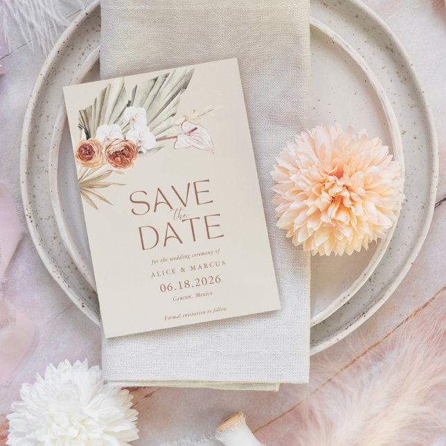 Elegant Boho floral Foto Hochzeit speichern das Da Save The Date (Von Creator hochgeladen)