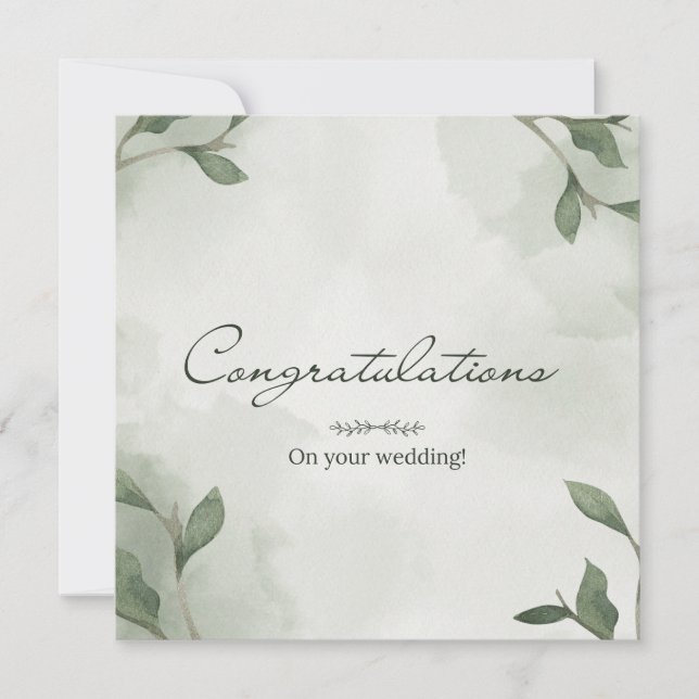 Elegant Boho Floral Greenerity Wedding Card Karte (Vorderseite)