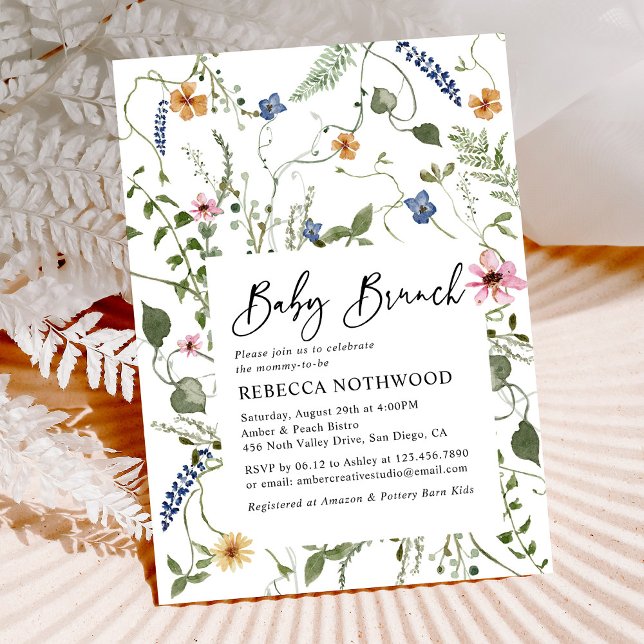 Elegant Boho Floral Neutral Baby Brunch Dusche Einladung (Von Creator hochgeladen)
