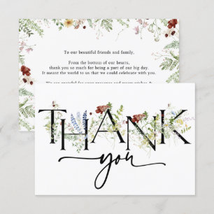 Elegant Boho Floral Vielen Dank Karten