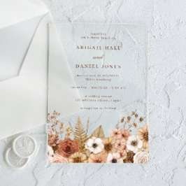 Elegant Boho Floral Wedding Acryleinladungen