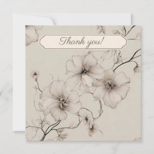Elegant Boho Floral Wedding Danke-Card Karte
