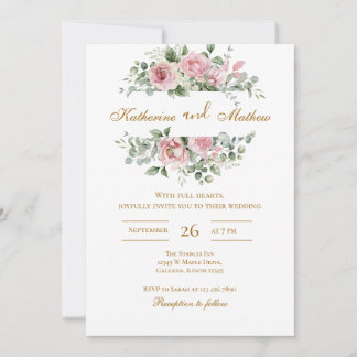Elegant Boho Floral Wedding Einladung
