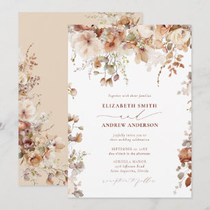 Elegant Boho Floral Wedding Einladung