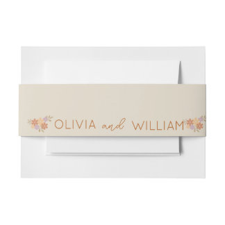 Elegant Boho Floral Wedding Einladungsbanderole