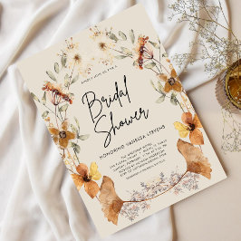 Elegant Boho Floral Wildblume Brautparty Einladung