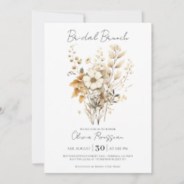 Elegant Boho Floral Wildblume Bridal Brunch Einladung