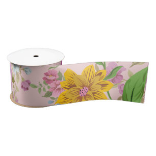 Elegant Boho Floral Wildblume Satinband