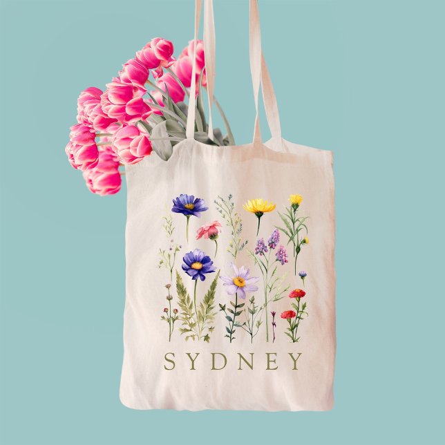 Elegant Boho Floral Wildblume Tragetasche (Von Creator hochgeladen)