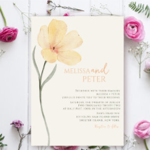 Elegant Boho Floral Wildblume Wedding Einladung