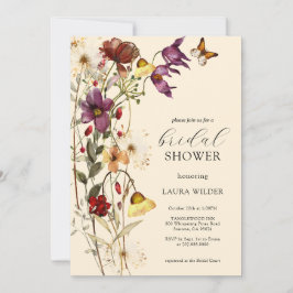 Elegant Boho Floral Wildblumen Brautparty Einladung