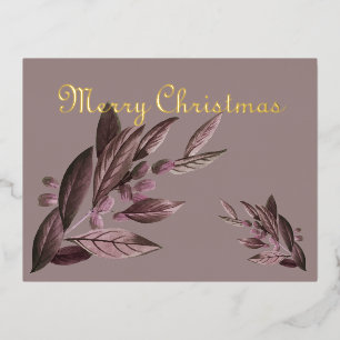 Elegant Boho fröhliche Weihnachten Folien Feiertagspostkarte