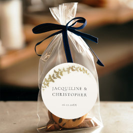 Elegant Boho Gold Butterfliegen Romantische Hochze Runder Aufkleber