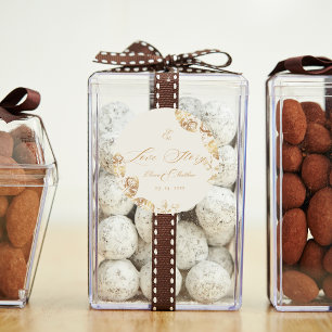 Elegant Boho   Goldene Herbsthochzeit Runder Aufkleber