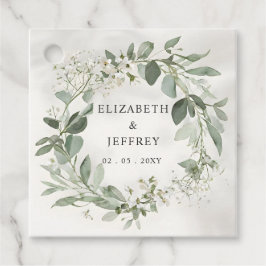 Elegant Boho Greenery Eucalyptus Wedding Geschenkanhänger