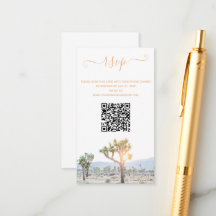 Elegant Boho Greenery Joshua Tree QR Code Wedding