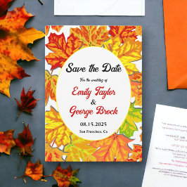 Elegant Boho Herbstlaubs Country Floral Wedding Save The Date