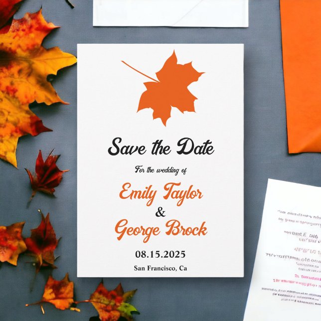 Elegant Boho Herbstlaubs Rustikale Blumenhochzeit Save The Date (Von Creator hochgeladen)