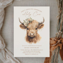 Elegant Boho Highland Cow Brautparty