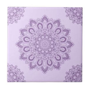Elegant Boho Lavender Lila Mandala Fliese