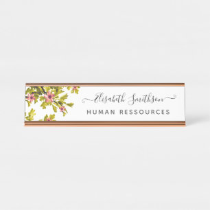 Elegant Boho Liberty Custom Beruflich Floral Schreibtischnamensplakette