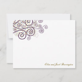 Elegant Boho Lila Spirals Hochzeit Dankeschön Kart Mitteilungskarte