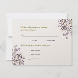 Elegant Boho Lila Spirals Wedding RSVP Card