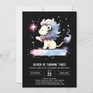 Elegant Boho Lion Birthday Einladung